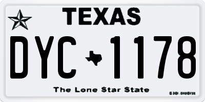 TX license plate DYC1178