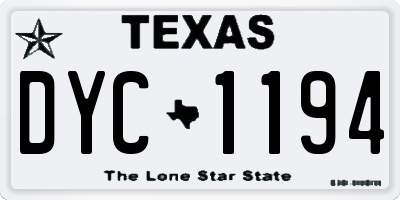 TX license plate DYC1194