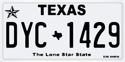 TX license plate DYC1429