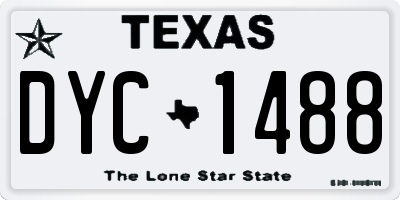 TX license plate DYC1488