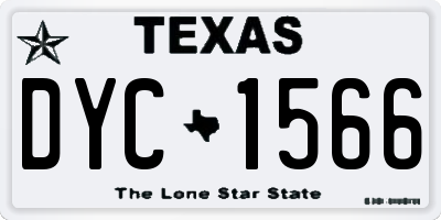 TX license plate DYC1566