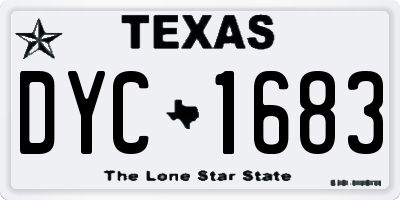TX license plate DYC1683