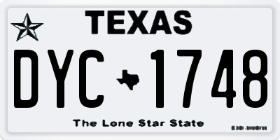 TX license plate DYC1748
