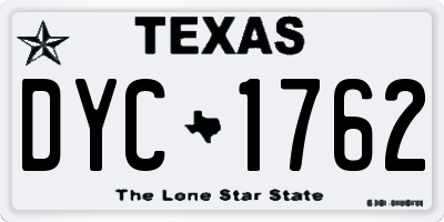 TX license plate DYC1762