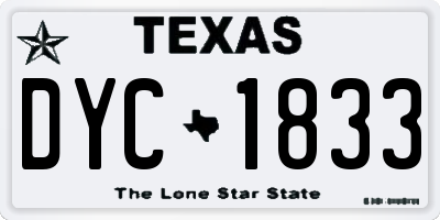 TX license plate DYC1833