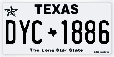 TX license plate DYC1886