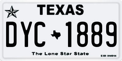 TX license plate DYC1889