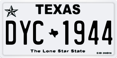 TX license plate DYC1944