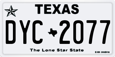TX license plate DYC2077