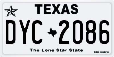 TX license plate DYC2086