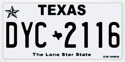 TX license plate DYC2116