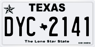 TX license plate DYC2141