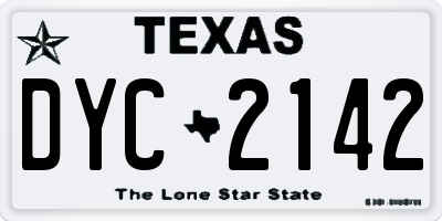 TX license plate DYC2142