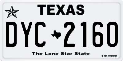 TX license plate DYC2160
