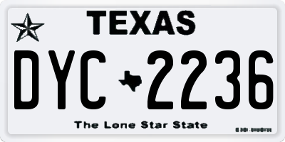 TX license plate DYC2236