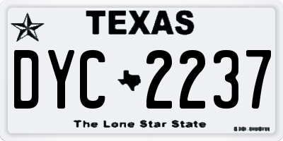 TX license plate DYC2237