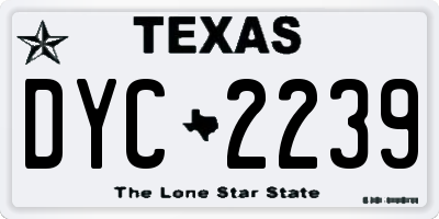 TX license plate DYC2239