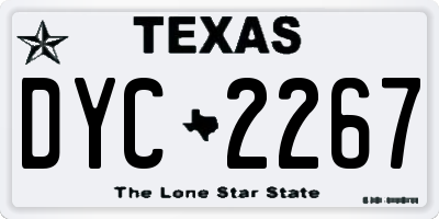 TX license plate DYC2267