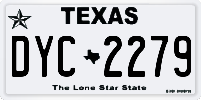 TX license plate DYC2279