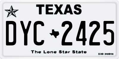 TX license plate DYC2425