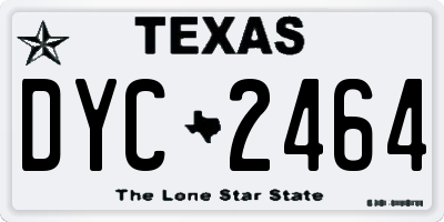 TX license plate DYC2464
