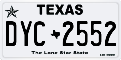 TX license plate DYC2552