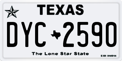 TX license plate DYC2590