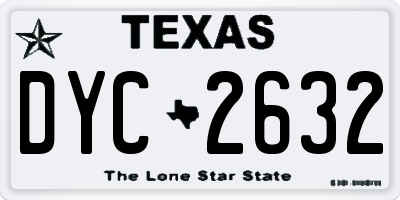 TX license plate DYC2632