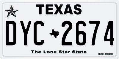 TX license plate DYC2674