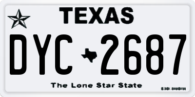 TX license plate DYC2687