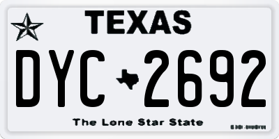 TX license plate DYC2692