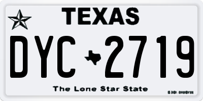 TX license plate DYC2719