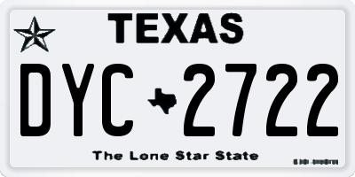 TX license plate DYC2722