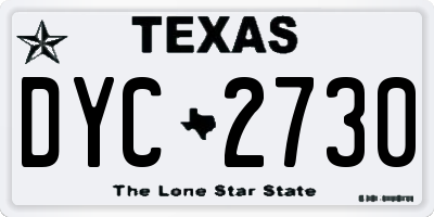 TX license plate DYC2730