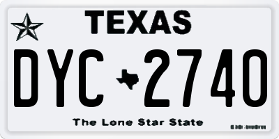 TX license plate DYC2740