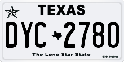 TX license plate DYC2780