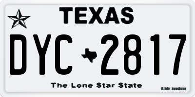 TX license plate DYC2817