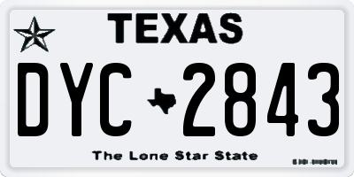 TX license plate DYC2843