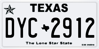 TX license plate DYC2912