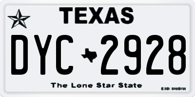 TX license plate DYC2928