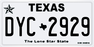 TX license plate DYC2929