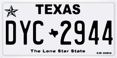 TX license plate DYC2944