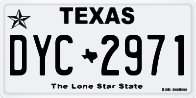 TX license plate DYC2971