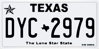 TX license plate DYC2979