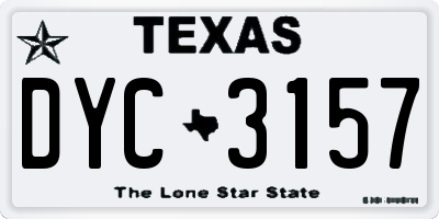 TX license plate DYC3157