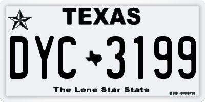 TX license plate DYC3199