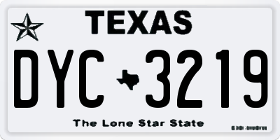 TX license plate DYC3219