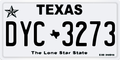 TX license plate DYC3273