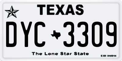 TX license plate DYC3309