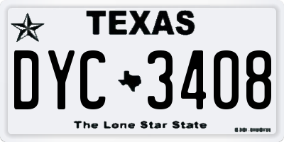 TX license plate DYC3408